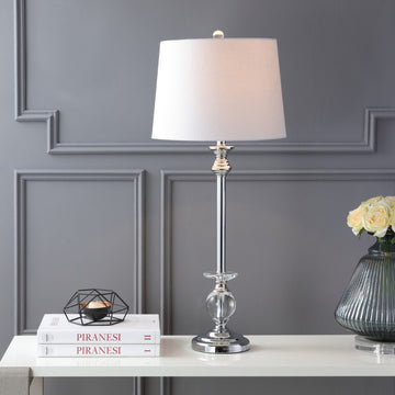 Elizabeth 33" Crystal/Metal LED Table Lamp - JONATHAN Y